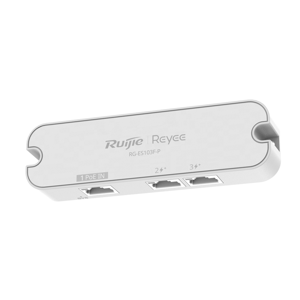 Reyee Switch da Tavolo - Switch ultracompatto con 3 porte FE 10/100 - 2 porte di uscita PoE/PoE+ (802.3af/at)