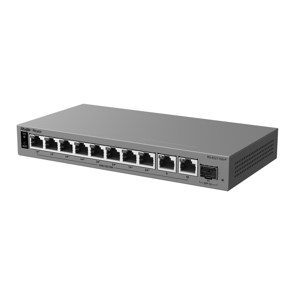 Ruijie Reyee Cloud Managed L2 Switch - 10 porte Gigabit RJ45 e 1 slot SFP
