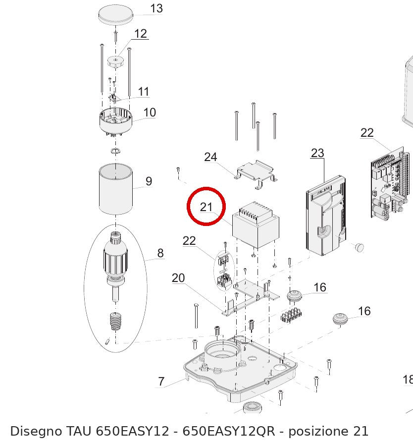 Trasformatore TAU 200VA 230-13,5V per D749 ed EASY12