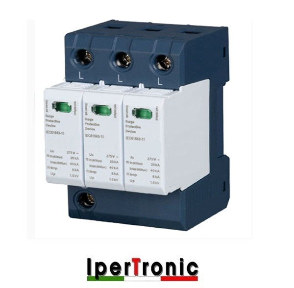 SCARICATORE TRIFASE 3P+PE 40 KA 3M DIN