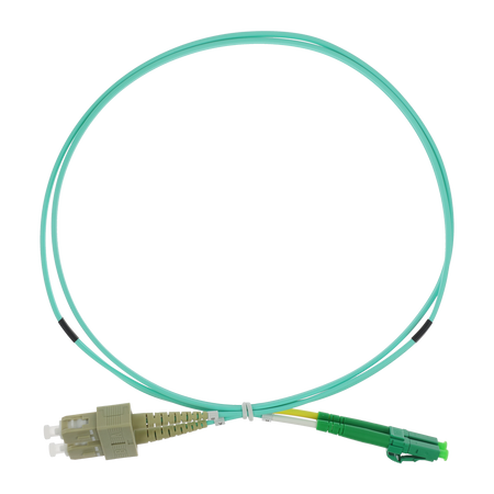 Safire Cavo di collegamento in fibra ottica duplex - Fibra multimodale OM4 ad alta velocità - Connettori ibridi LC APC e