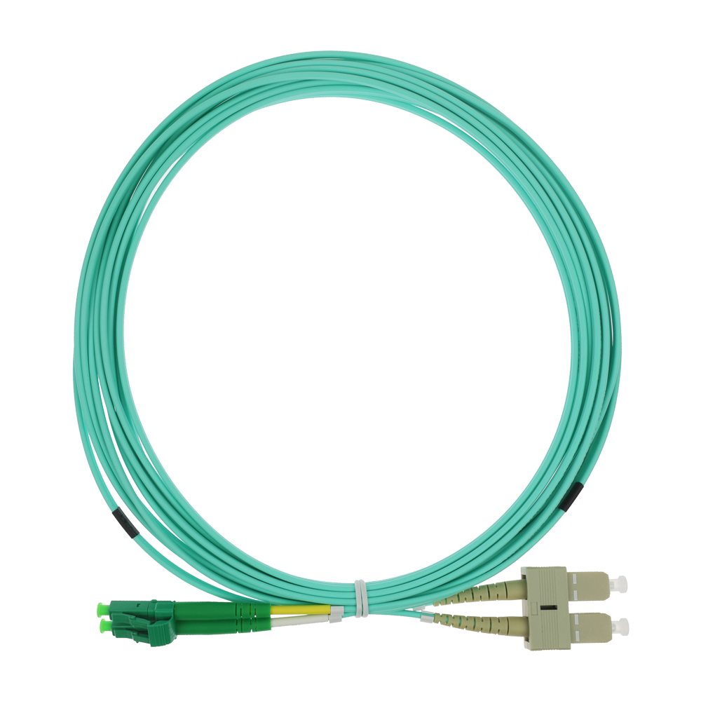 Safire Cavo di collegamento in fibra ottica duplex - Fibra multimodale OM4 ad alta velocità - Connettori ibridi LC APC e