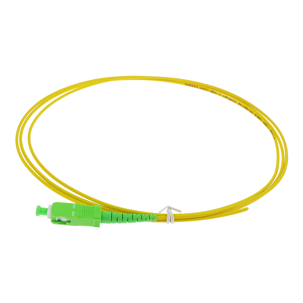 Safire Pigtail in fibra ottica simplex - Fibra monomodale G657A2 ad alte prestazioni - Connettore SC con finitura APC