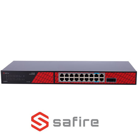 Switch Safire Hi-PoE 16 porte Gigabit 240 W con SFP