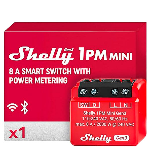 Interruttore intelligente Shelly 1PM Mini Gen3 Wi-Fi Bluetooth