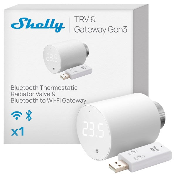 Valvola termostatica smart con hub gateway Shelly BLU TRV