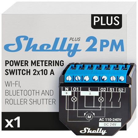 Interruttore intelligente Wi-Fi e Bluetooth Shelly Plus 2PM