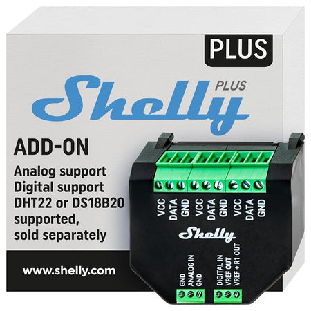Interfaccia sensore isolata Shelly Plus AddOn Wi-Fi Bluetooth