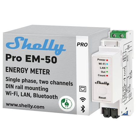 Contatore e misuratore di consumo Wi-Fi DIN Shelly PRO EM-50