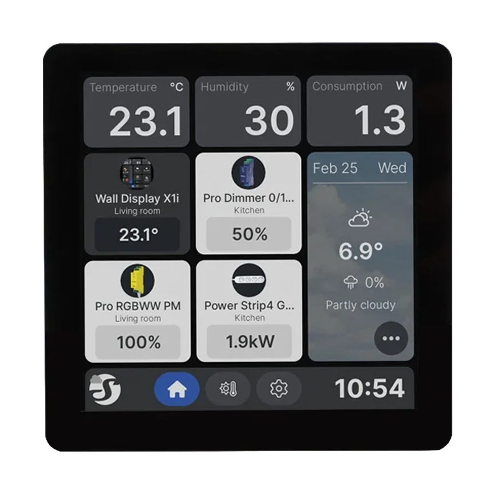 Shelly Wall Display X1i Nero - Schermo touchscreen da 4" a 720 × 720 pixel