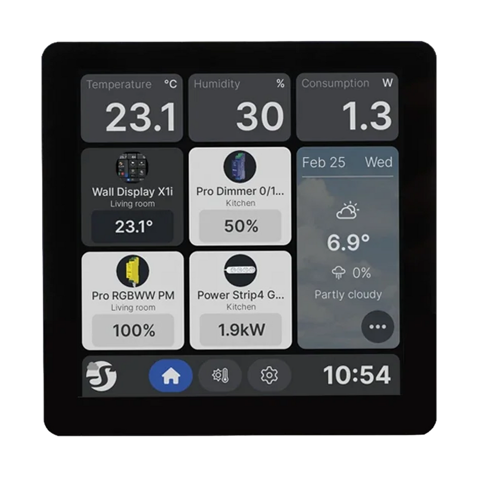 Shelly Wall Display X1i Nero - Schermo touchscreen da 4" a 720 × 720 pixel
