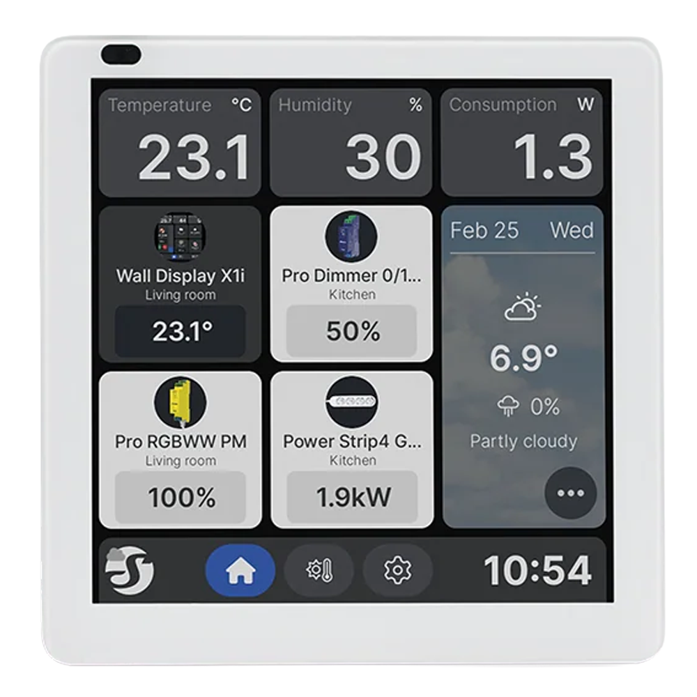 Shelly Wall Display X1i Plata - Pantalla táctil de 4" a 720 × 720 píxeles