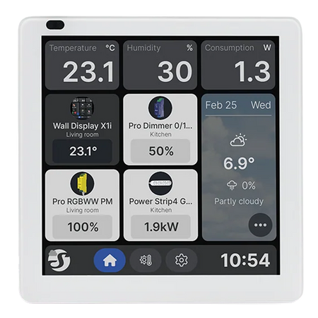 Shelly Wall Display X1i Plata - Pantalla táctil de 4" a 720 × 720 píxeles