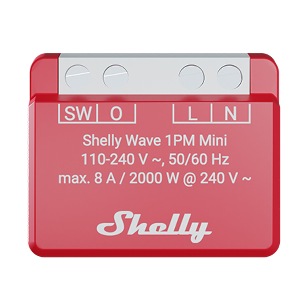 Relé Shelly Wave 1PM Mini LR - Controlador Inteligente - Relé de 1 canal / Medición de Consumo