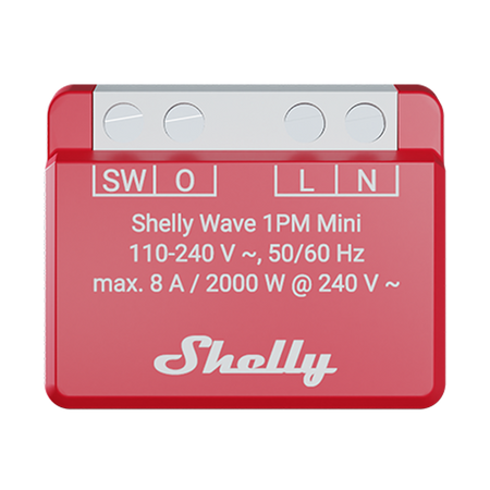 Relé Shelly Wave 1PM Mini LR - Controlador Inteligente - Relé de 1 canal / Medición de Consumo