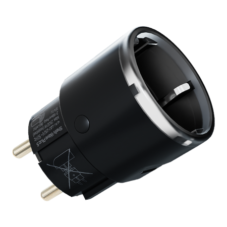 Enchufe Shelly Wave Plug S LR Negro - Medición de consumo, tensión y corriente - Anillo LED que indica el nivel de carga