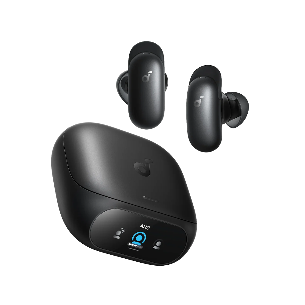 Soundcore Liberty 5 Pro Max Nero - Traduzione in tempo reale in 100 lingue - Custodia AMOLED con AI Note-Taker