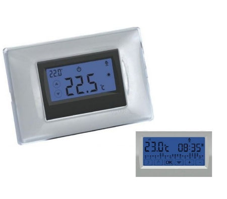 Termostato touch da incasso a batteria Tintoretto cromato