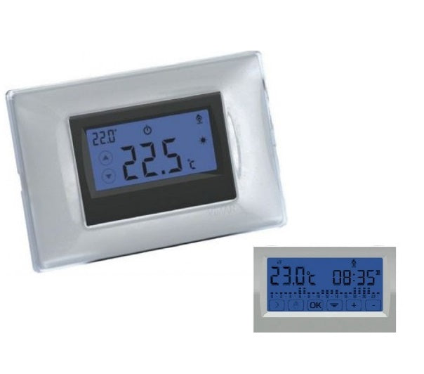 Termostato touch da incasso a batteria Tintoretto cromato