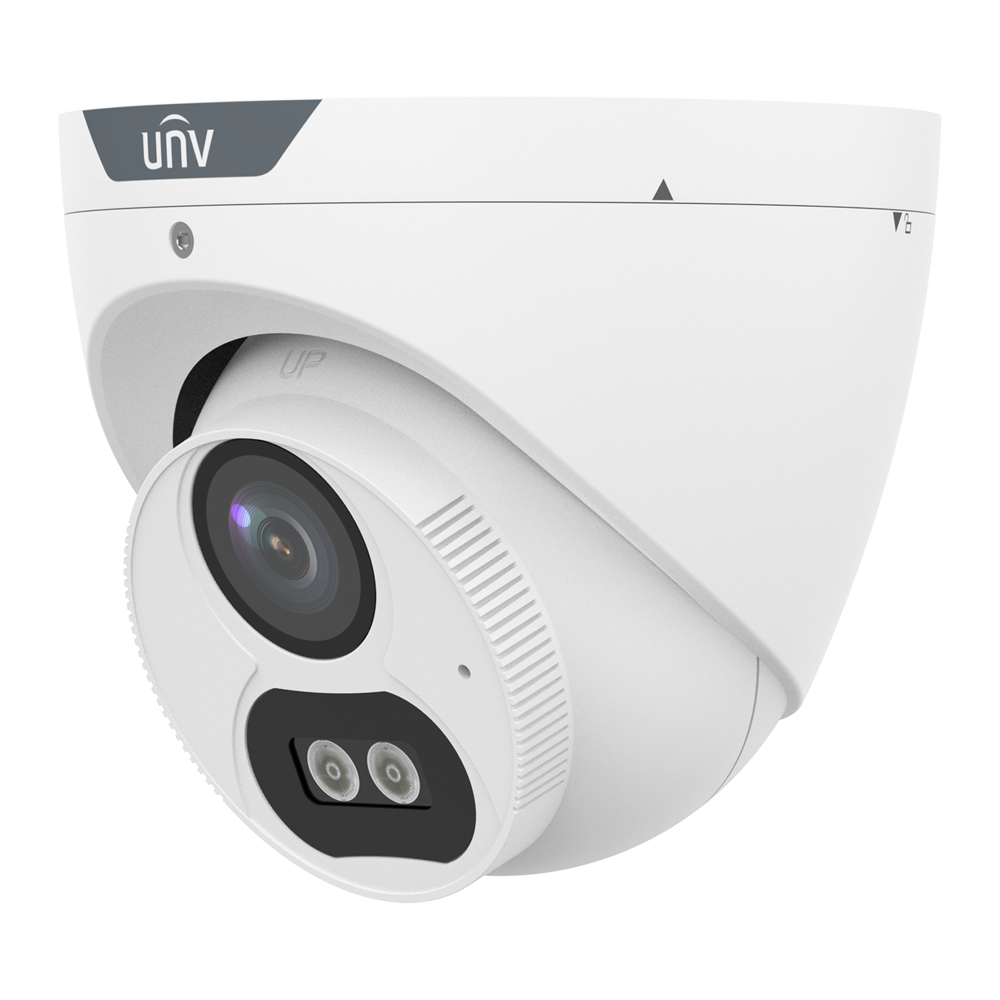 Telecamera Turret Uniview 4 in 1 - 2 MP | Ottica 4 mm - Luce bianca 40 m | DWDR - ColorHunter - IP67 | Mic | Metallo