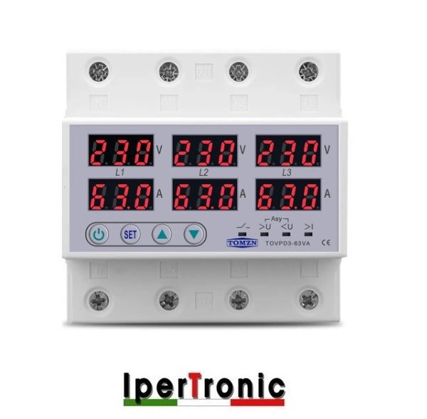 VOLTMETRO AMPEROMETRO PROTETTO 380V 100A