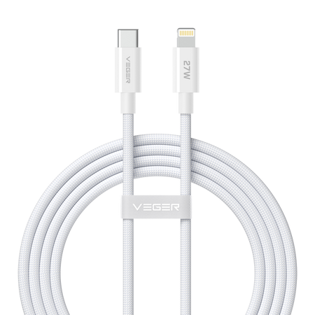 Veger - Cavo USB 2.0 per qualsiasi dispositivo - Da USB-C a Lightning - Guaina in metallo, nylon intrecciato con ABS