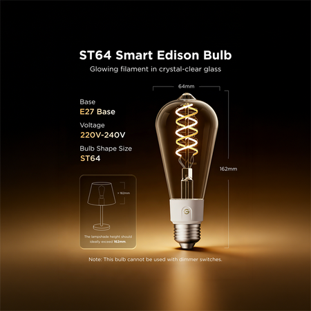 Lampadina intelligente Edison ST64 E27 Govee - Wi-Fi 2.4 GHz + Bluetooth - Colore segmentato + Bianco caldo/freddo