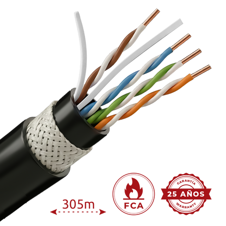 Safire Cavo dati U/UTP di categoria 6 a 4 doppini - Conduttore in rame puro massiccio Bare Copper