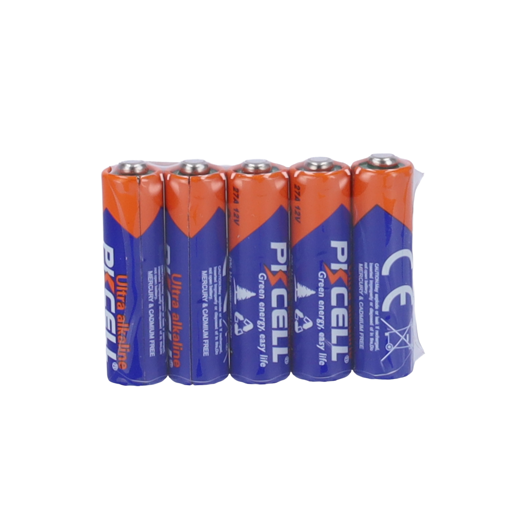 Pack 5x Batteria 27A - PKCELL - Alcalina Zn-MnO2 non ricaricabile - Tensione 12V - Capacità nominale 22mAh