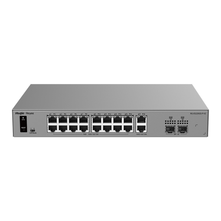 Ruijie Reyee Cloud Managed L2 Switch - 18 porte Gigabit RJ45 e 2 slot SFP - 16 porte PoE/PoE+ con potenza di 250 W