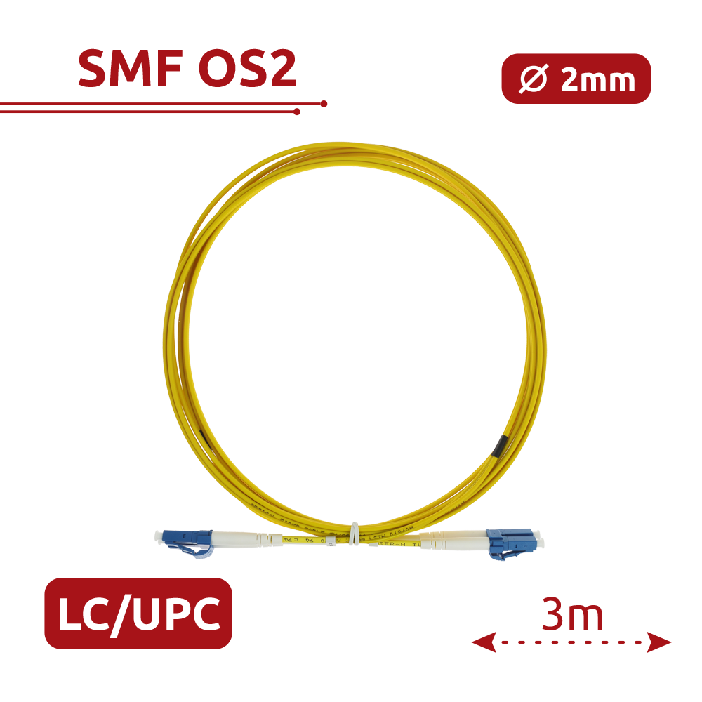 Safire Cavo di collegamento in fibra ottica - Fibra monomodale G657A2 ad alte prestazioni - Connettori LC UPC in formato