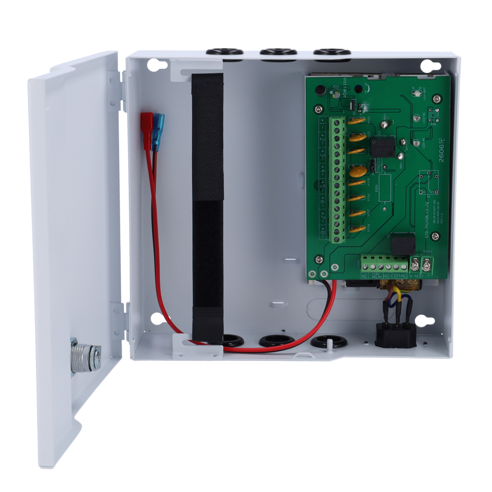 Alimentatore per il controllo accessi - Configurabile NO/NC | Ingresso segnale incendio - Uscita DC 11-14V / 5A / 60W