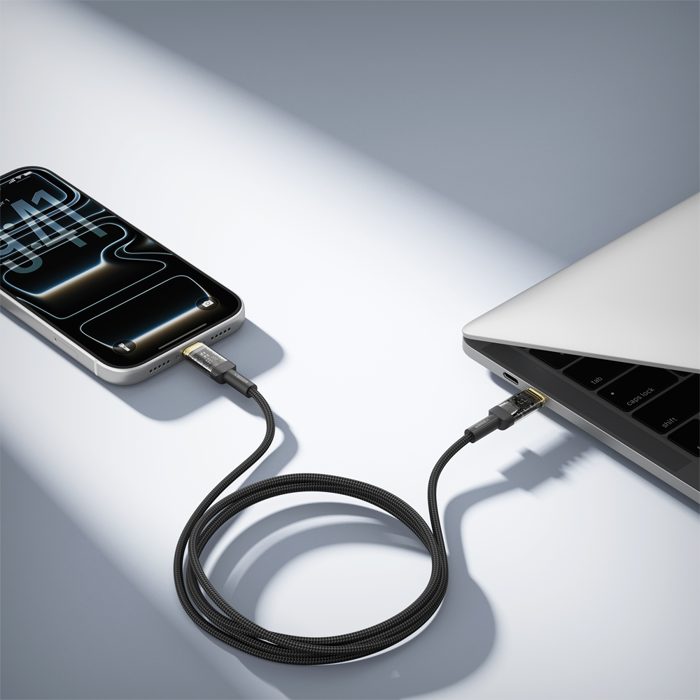 Veger - Cavo USB 2.0 per qualsiasi dispositivo - Da USB-C a USB-C - Connettore con indicatore LED, nylon acrilico