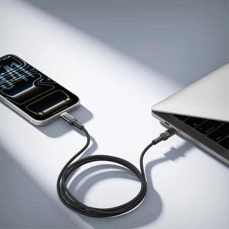 Veger - Cavo USB 2.0 per qualsiasi dispositivo - Da USB-C a USB-C - Connettore con indicatore LED, nylon acrilico