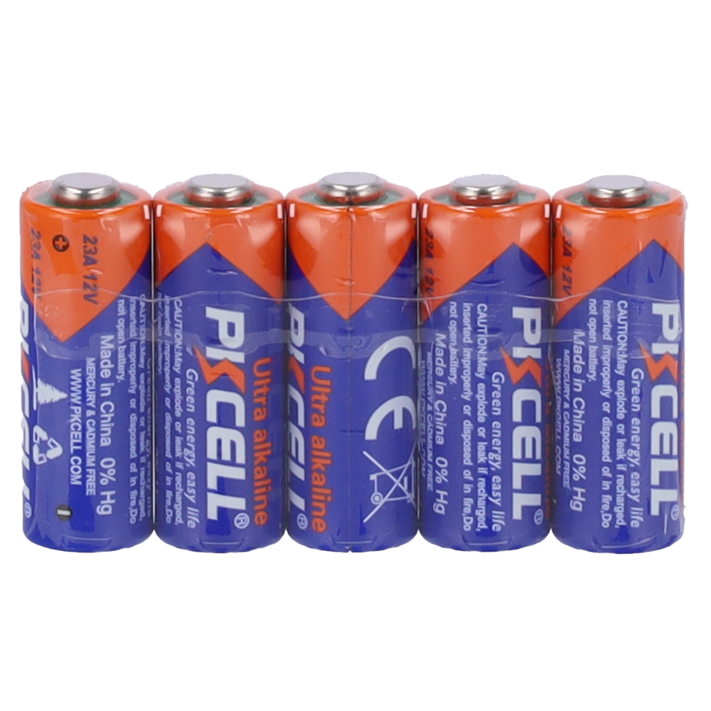 Pack 5x Batteria 23A - PKCELL - Alcalina Zn-MnO2 non ricaricabile - Tensione 12V - Capacità nominale 50mAh