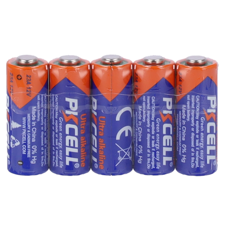 Pack 5x Batteria 23A - PKCELL - Alcalina Zn-MnO2 non ricaricabile - Tensione 12V - Capacità nominale 50mAh