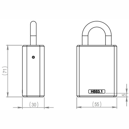 Iloq Lucchetto smart S5 - Apertura con chiave fisica - Nessuna batteria necessaria (alimentato con chiave)