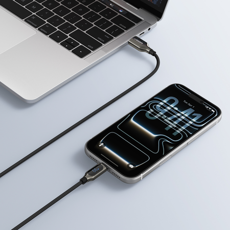 Veger - Cavo USB 2.0 per qualsiasi dispositivo - Da USB-A a USB-C - Connettore in lega di zinco con display digitale