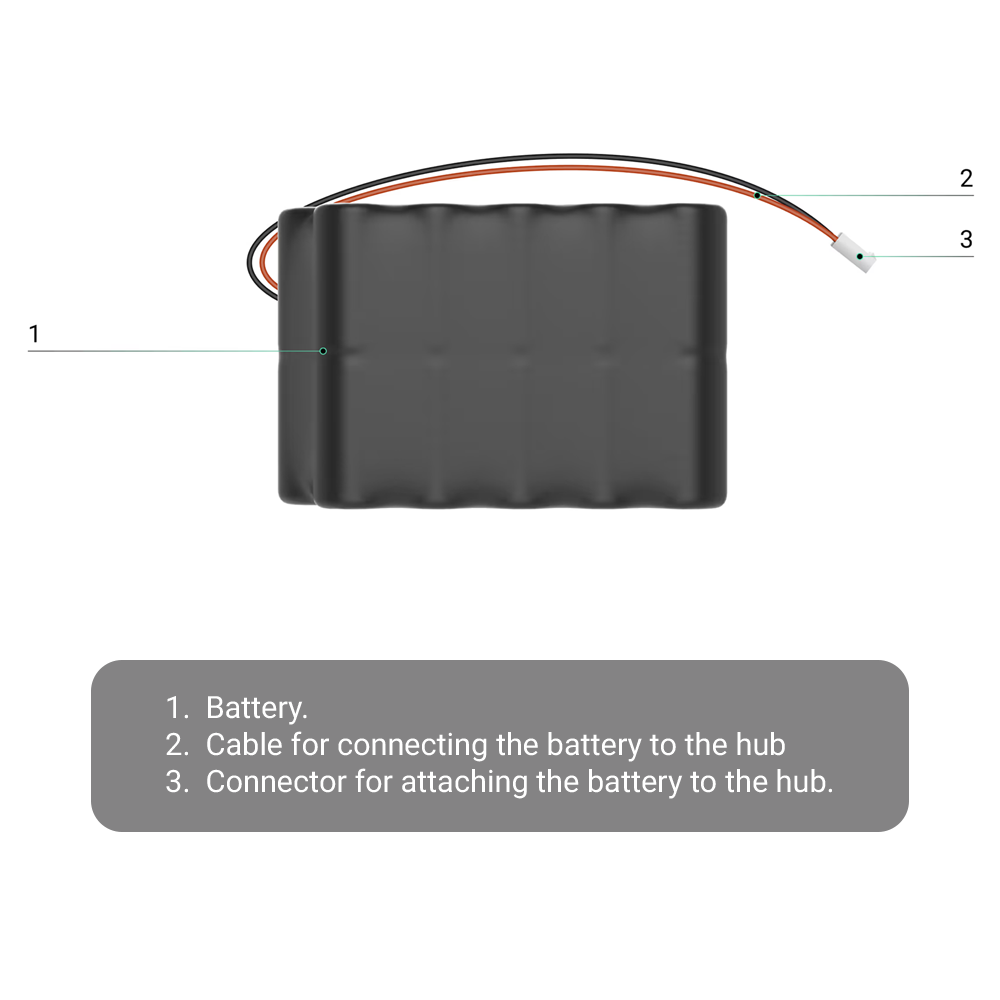 Batteria interna non ricaricabile - Connettore per il collegamento all'Hub BP integrato