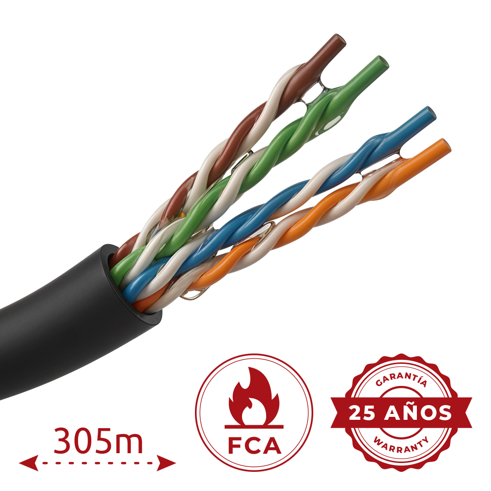 Safire Bobina di cavo di rete Cat5e da 305 metri - Conduttore CCA in alluminio rivestito di rame