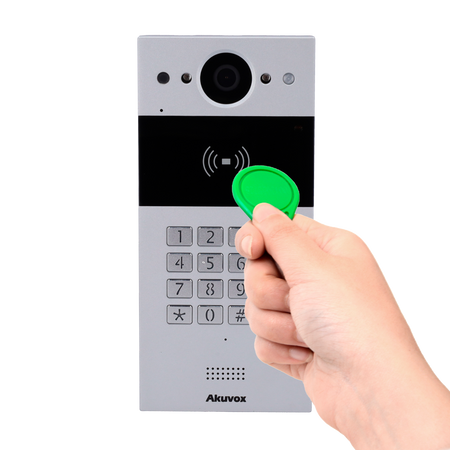 Akuvox Videocitofono IP da parete - Telecamera 2 Mp | Audio bidirezionale - Apertura con scheda EM/MF, NFC e PIN | 2 rel