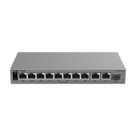 Ruijie Reyee Cloud Managed L2 Switch - 10 porte Gigabit RJ45 e 1 slot SFP