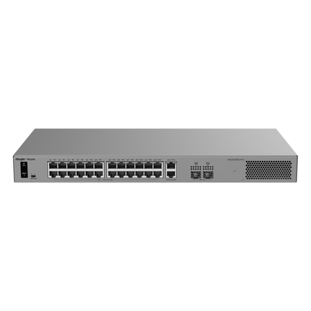 Ruijie Reyee Cloud Managed L2 Switch - 26 porte Gigabit RJ45 e 2 slot SFP - 24 porte PoE/PoE+ con potenza di 370 W