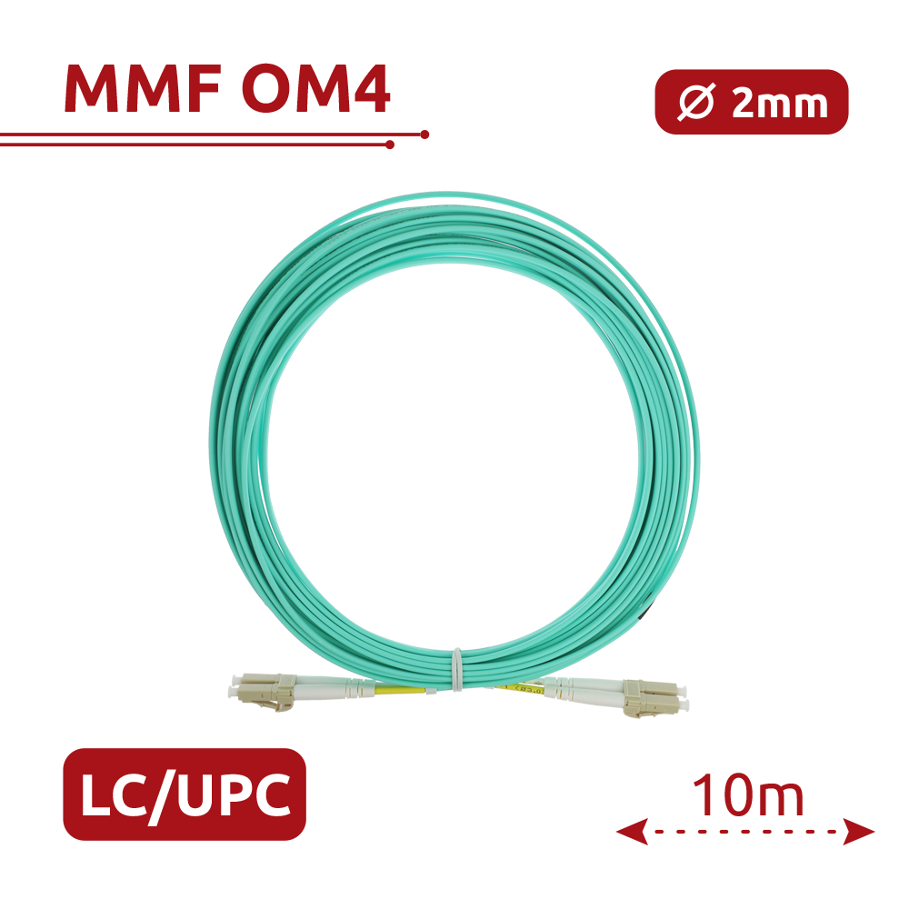 Safire Cavo di collegamento in fibra ottica - Fibra multimodale OM4 ad alta velocità - Connettori LC UPC in formato dupl