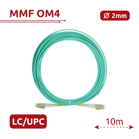 Safire Cavo di collegamento in fibra ottica - Fibra multimodale OM4 ad alta velocità - Connettori LC UPC in formato dupl