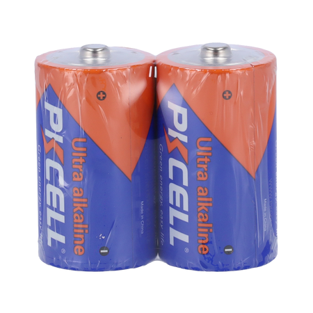 Pack di 2x Batterie LR20 / D - PKCELL - Alcalina Zn-MnO2 non ricaricabile - Tensione 1.5V - Capacità nominale 10200mAh