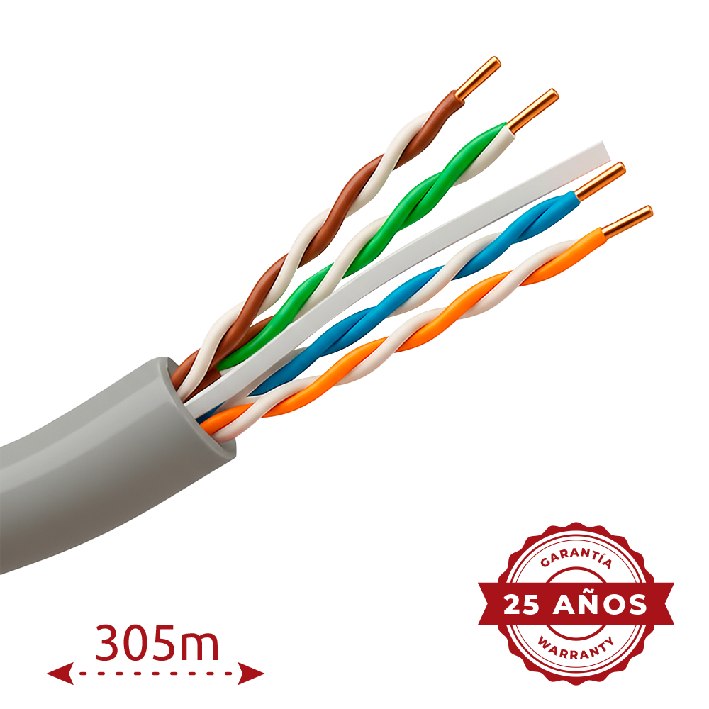 Cavo UTP Safire - Categoria 6 - Bobina da 305 metri - Diametro 5.5 mm - Compatibile con Balun