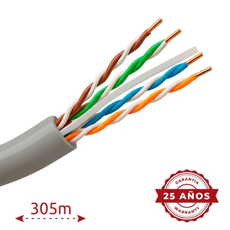 Cavo UTP Safire - Categoria 6 - Bobina da 305 metri - Diametro 5.5 mm - Compatibile con Balun