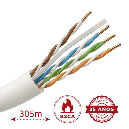 Safire Cavo dati U/UTP di categoria 6A a 4 doppini - Conduttore in rame puro massiccio Bare Copper