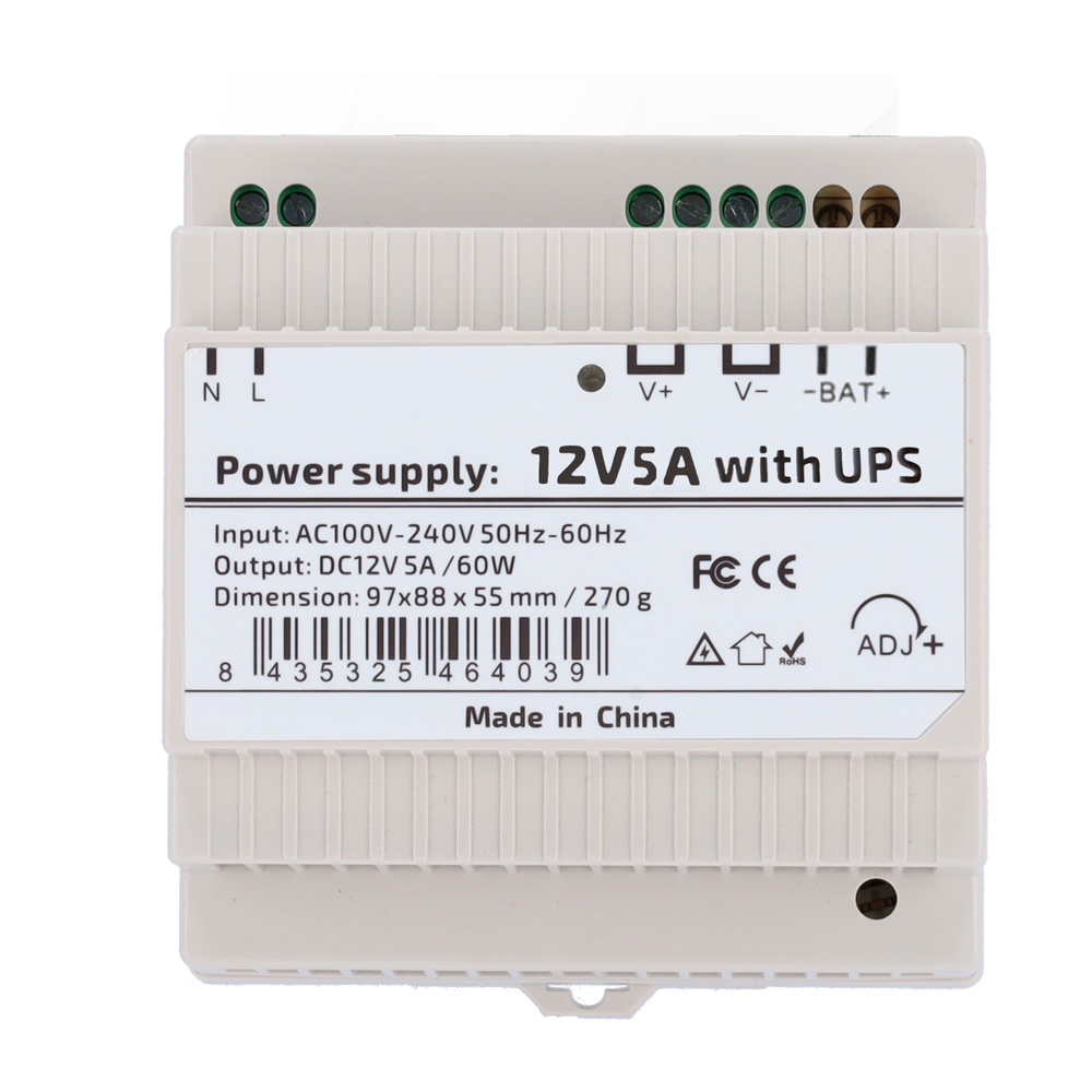 Alimentatore con funzione UPS - uscita DC 12 V 5 A / 60 W